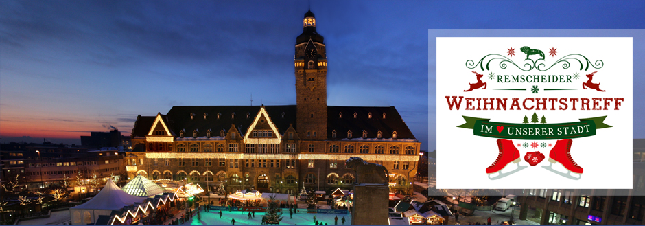 Von der Ferienwohnung in Remscheid direkt auf die Eisbahn auf dem Rathausplatz in Remscheid